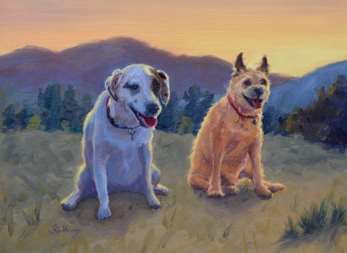 Russ & Shuggs-  Custom Pet Portrait 9x12 $490 at Hunter Wolff Gallery